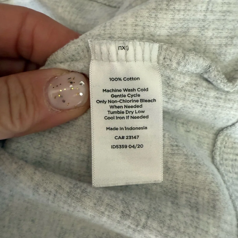 Talbots Light Gray Zip-Neck Ribbed Pullover - Picture 6 of 6